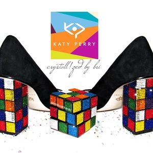 New SWAROVSKI CRYSTAL Katy Perry Rubiks Cube Heels